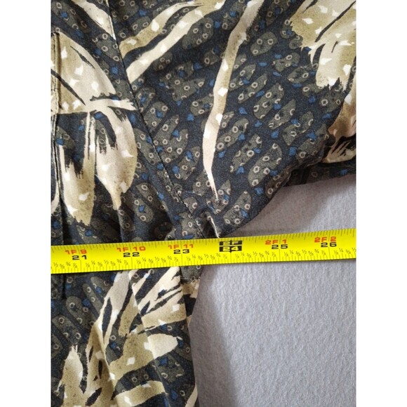 Luau Hawaiian Shirt Mens Large Floral Palms Hoop Collar Camp Spun Rayon EUC - Picture 6 of 7